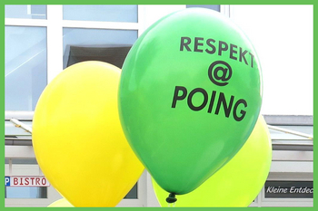 Luftballons mit Logoaufdruck Respekt@poing